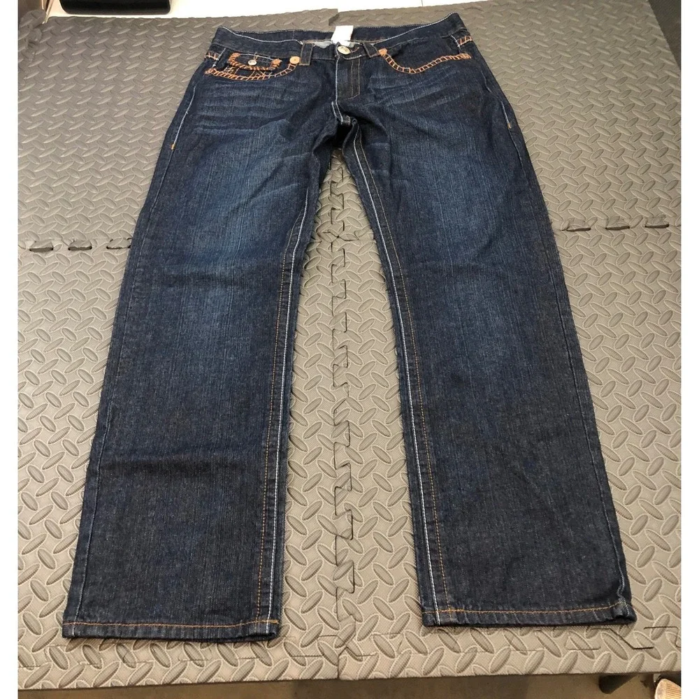 True Religion Joey‎ Super T Jeans Mens 38 Blue Contrast Stitch 24-870BRBTE